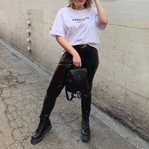 faux leather pants